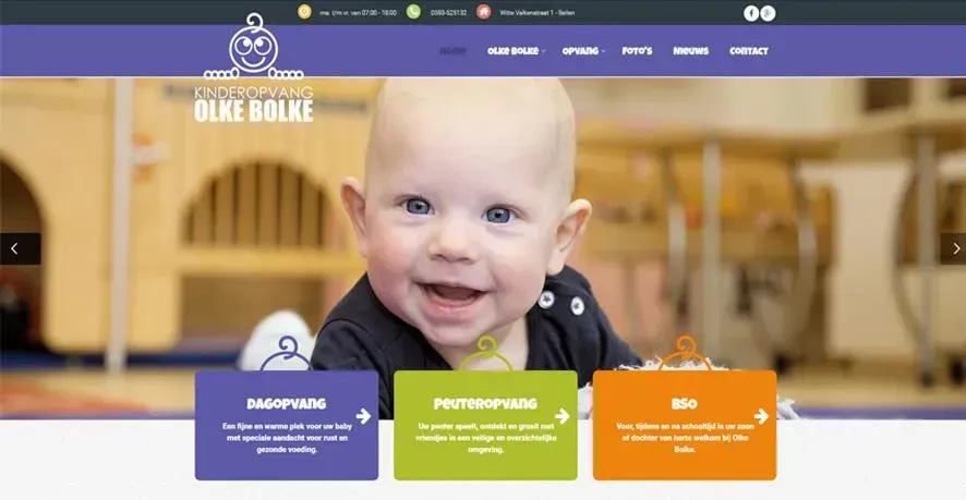 Website kinderdagverblijf Olke Bolke online