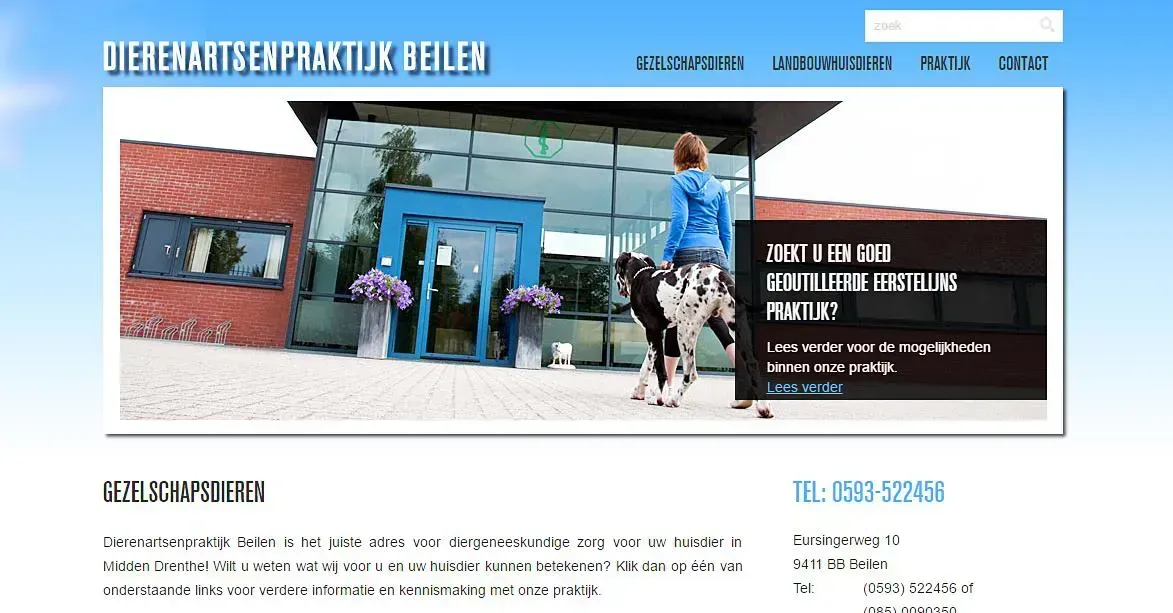 Dierenartsenpraktijk Beilen, website gebouwd en ontworpen door Bsconnect.nl